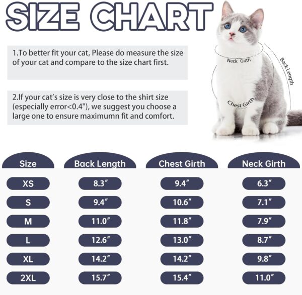 Bonaweite Cat Pajamas for Cats Only, Sticky Hair Cat Clothes, Prevent Lost Hair Kitten Onesie Shirts Costumes Outfits for Pet, Cat Recovery Suit for Cats or Small Dogs - Image 4