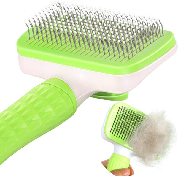 Dog Brush, Cat Brush, Dog Brush for Shedding, Self Cleaning Pet Brush for Grooming Long Short Haired Dog Cats, Cat Brushes for Indoor Cats, for Dog Cat Rabbit Remove Loose Fur and Undercoat