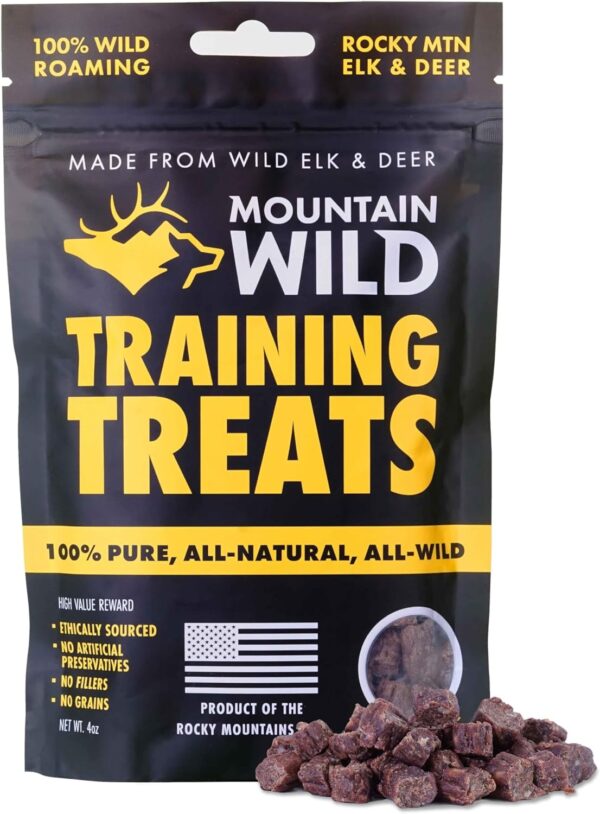 Training Treat Nibs for Dogs, Elk & Deer Protein, Rewards for Effective Dog Training, All Natural, No Fillers, No Artificial Preservatives, Dog Training Treats (4 Ounce, 1, Count)