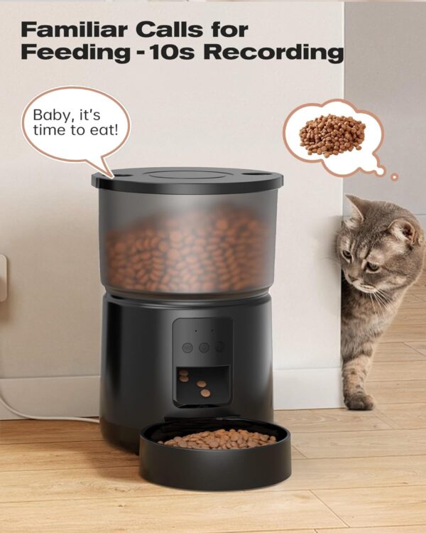 WiFi Automatic Cat Feeder: 2.4G/5G App Control Dog Food Dispenser - Auto Timer Cats Feeders - Smart Timed Feeding Supplies - Automated 3 Litter Puppy Electric - Multiple Animal - BEMOONY - Image 4