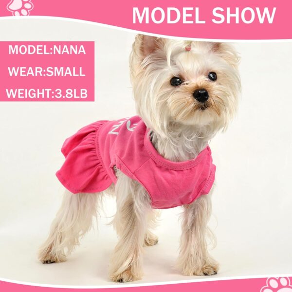 2 Pieces Dog Dresses for Small Dogs Girl Spring Summer Dog Clothes for Chihuahua Yorkie I Love My Mom/Daddy Cute Dog Tutu Skirt Puppy Dresses Pet Cat Apparel (Small) - Image 3