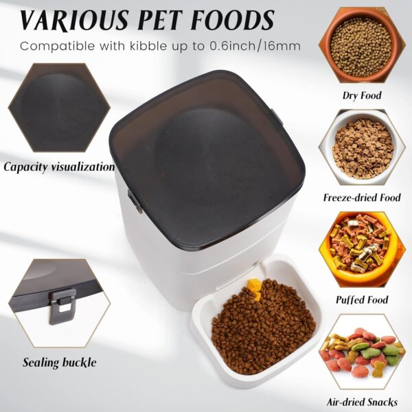 Hushee 2 Pcs Automatic Cat Feeder Timed Dog Food Dispenser 3l Dry Food Dispenser with Dual Power Supply Pet Feeder Programmable Portion Size Control 4 Meals Per Day Auto Cat Feeder - Image 6