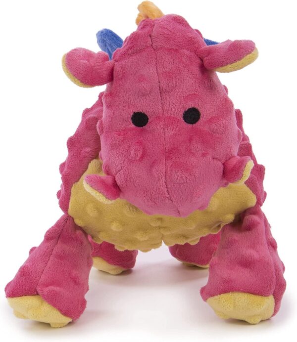 goDog Bubble Plush Dragons Squeaky Dog Toy, Chew Guard Technology - Coral, Large - Image 2