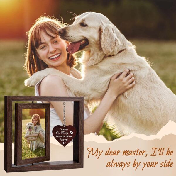 Pet Memorial Gifts for Dogs Cats- Dog Memorial Gifts for Loss of Dog, Rotating Wooden Picture Frame for Two 4x6 Photos, Loss of Dog Sympathy Gift, Memorial Picture Frame for Pets, Dogs, Cats, Brown - Image 4