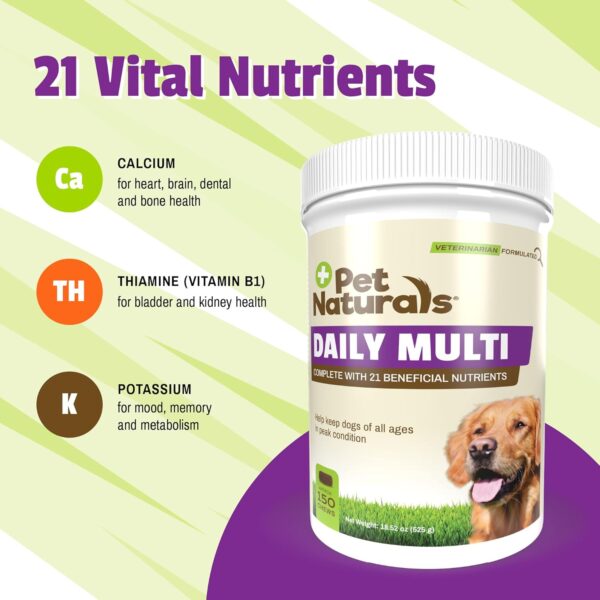 Pet Naturals Daily Multivitamin for Dogs, Veggie Flavor, 150 Chews - Yummy Chews with Amino Acids, and Antioxidants - Supports Energy, Metabolic Function and Pet Wellness - Image 6