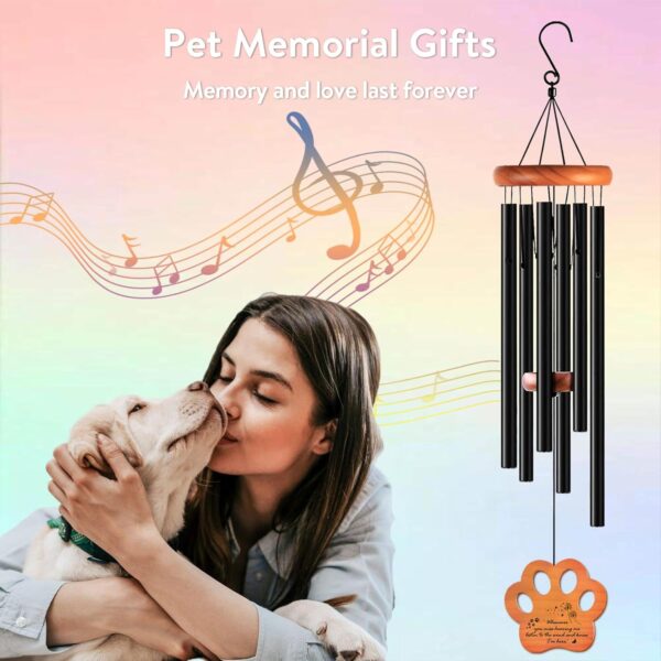 FourAngels Dog Memorial Gifts for Loss of Dog, 32" Pet Memorial Wind Chimes,Pet Loss Gifts, Loss of Dog Sympathy Gift, Dog Remembrance Gift in Memory of Dog Cat - Image 2