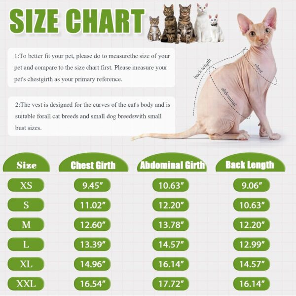 DENTRUN Sphynx Cat Clothes, Cute Dinosaur Design Hairless Cat Costume, Breathable Cotton Shirts Cat Clothes for Cats Only, Round Collar Kitten Daily T-Shirts with Sleeves, Cats Funny Cosplay Apparel - Image 7