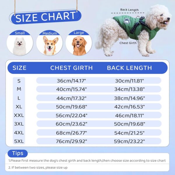 Gyuzh Dog Coat with Harness Winter Dog Coat Fleece Dog Jacket Waterproof Dog Coat Zipper Dog Jacket Puppy Coat Small Dog Clothes Dog Coat with Reflective Harness for Smal Medium Large Dogs - Image 6