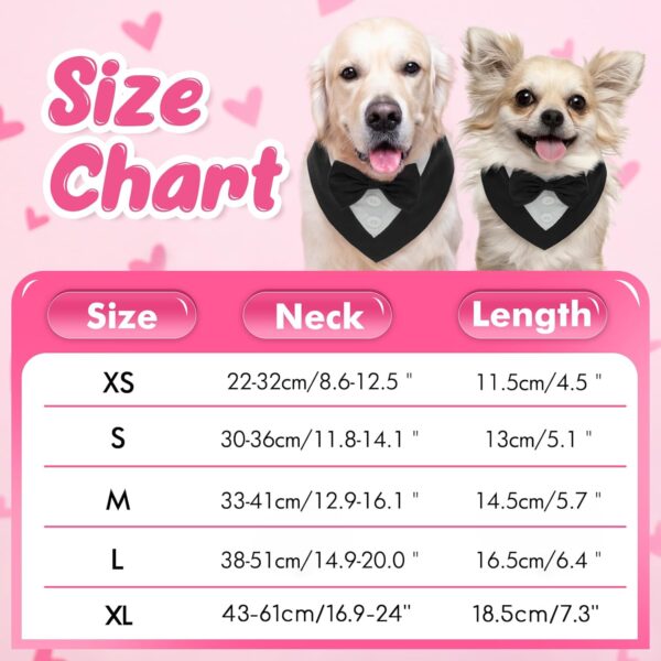 FUAMEY Dog Tuxedo, Adjustable Black Polycotton, X-Small, Formal Attire for Small Breeds, Wedding, Birthday, Valentine's Day, Cosplay - Image 2