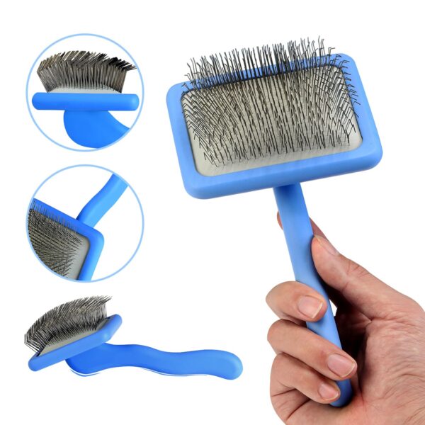 Dog Slicker Brush For Grooming Pet Hair,Best Doodle Brush,Best Dog Brush,Long Haired Brush For Dogs(Poodles,Goldendoodles,Labradoodles),Long Pin Brush For Dematting,Large Size(Blue) - Image 8