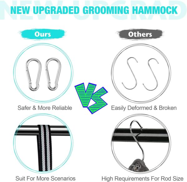 Cat Grooming Hammock - Upgrade Dog Grooming Harness for Nail Trimming (XS 15lb), Dog Sling for Nail Clipping, Dog Hanging Holder Hanger for Cutting Nail with Nail Clippers - Image 5