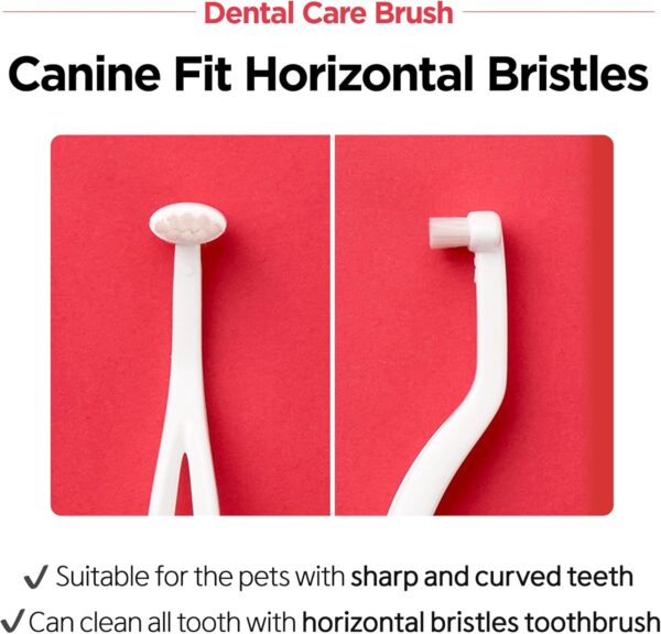 Dental Care Brush (Soft Bristles) - Toothbrush for Cat and Small Dog with Horizontal Head & Easy Grip Handle (5) - Image 4