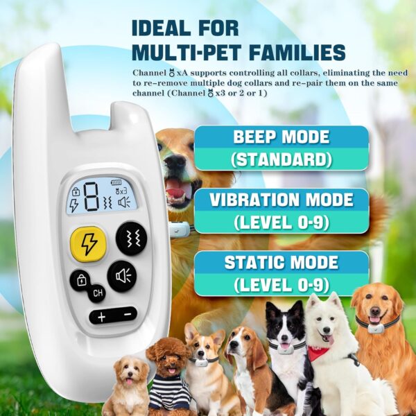 Dog Shock Collar with Remote - [2024 Newly Upgraded] Dog Training Collar for Small Medium Large Dogs, Rechargeable E Collar for Dogs Training, IPX7 Waterproof Electric Collar with Unique Shock-Lock - Image 3