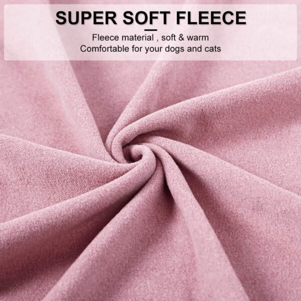 Small Dogs Fleece Dog Sweatshirt - Cold Weather Hoodies Spring Soft Vest Thickening Warm Cat Sweater Puppy Clothes Sweater Winter Sweatshirt Pet Pajamas for Small Dog Cat Puppy (Small, Pink) - Image 2