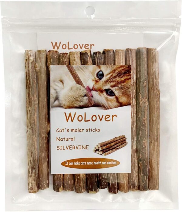 Silvervine Sticks for Cats, Natural Catnip Sticks Matatabi Chew Sticks Teeth Molar Chew Toys for Cat Kitten Kitty (at Least 12 PCS)