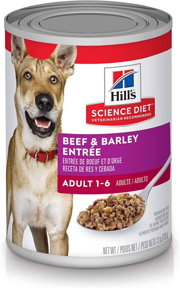 Hill's Science Diet Adult 1-6, Adult 1-6 Premium Nutrition, Wet Dog Food, Beef & Vegetables Loaf, 13 oz Can, Case of 12