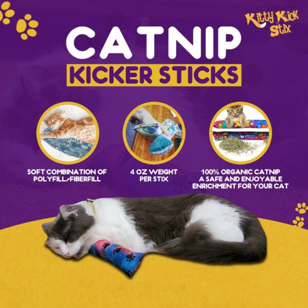 Kitty Kick Stix 11" Original Catnip Kicker Toy (Set of 2), Handmade in USA by Cat Lovers, Interactive Natural Cat & Kitten Toy, Packed with 100% Potent Catnip for All Breeds - Image 5