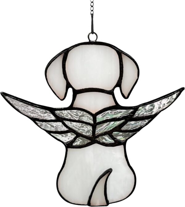 Stained Glass Angel Dog Memorial Gifts for Loss of Dog,Pet Memorial Gifts Suncatcher Ornament for Window Hanging,in Memory of Dog Passing Away Gifts,Pet Sympathy Gifts for Dogs