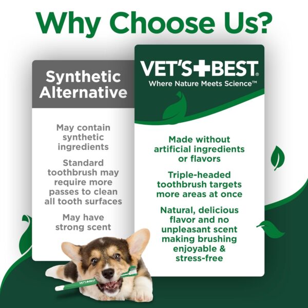 Vet's Best Dog Toothbrush & Toothpaste Kit - Natural Ingredients Reduce Plaque, Whiten Teeth, Freshen Breath - Image 6