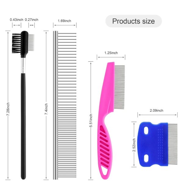 Pets Grooming Comb Kit for Small Dogs Puppies For Tear Stain Remover, 2-in-1 with Round Teeth to Remove Knots Crust Mucus - Image 2