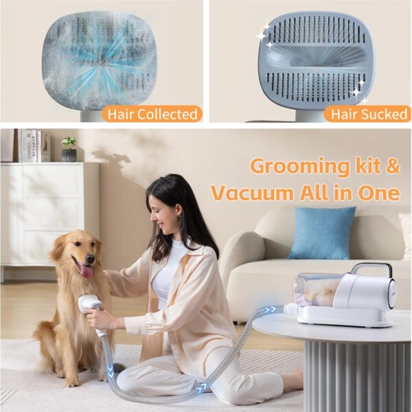 Pro pet grooming kit，Pet Grooming Vacuum Picks Up 99% Pet Hair,7 Proven Grooming Tools, 2.3L Capacity Pet Hair Dust Cup… - Image 2