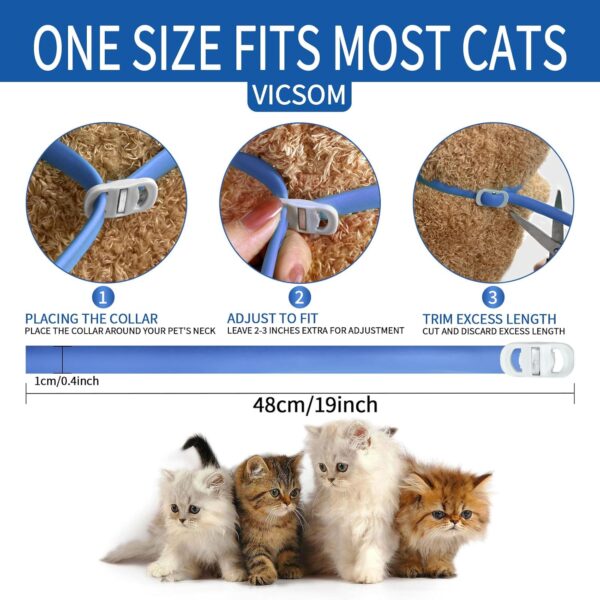 4 Pack Flea Collar for Cats, Cat Flea and Tick Collar 8 Months Prevention Cat Flea and Tick Treatment, Waterproof Adjustable Cat Flea Collar, Natural Anti Tick and Flea Collar for Kitten, Blue - Image 4