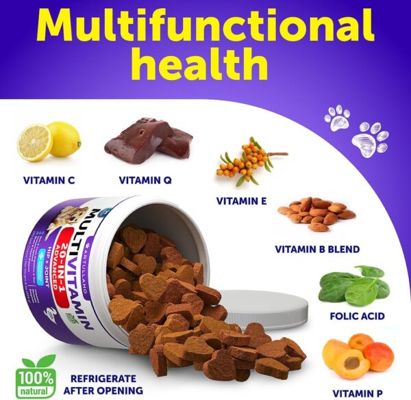 Dog Multivitamin Chewable with Glucosamine 20 in 1 - Dog Vitamins and Supplements - Senior & Puppy Multivitamin for Dogs - Pet Joint Support Health - Immunity, Mobility, Gut Skin - 120 Chews - Image 4