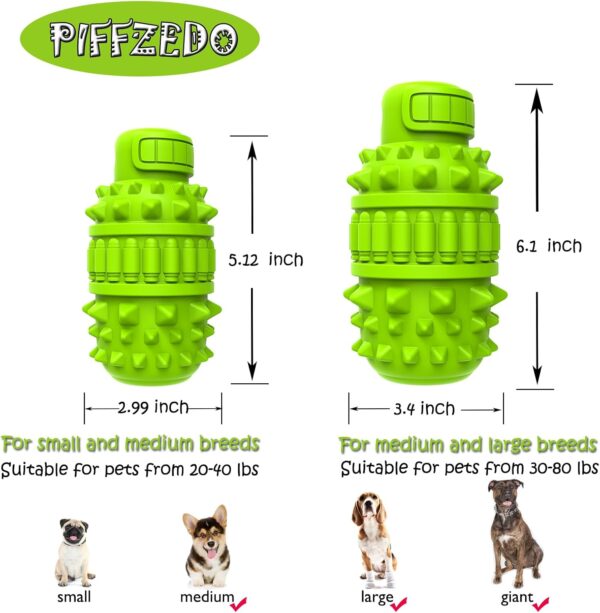 Natural Rubber Dog Toy for Large Medium Breed Aggressive Chewer Super Power Dog Chew Toys Squeaky Dog Birthday Toy Dog Toothbrush Interactive Tough Durable Dog Toys(Green,Large) - Image 2