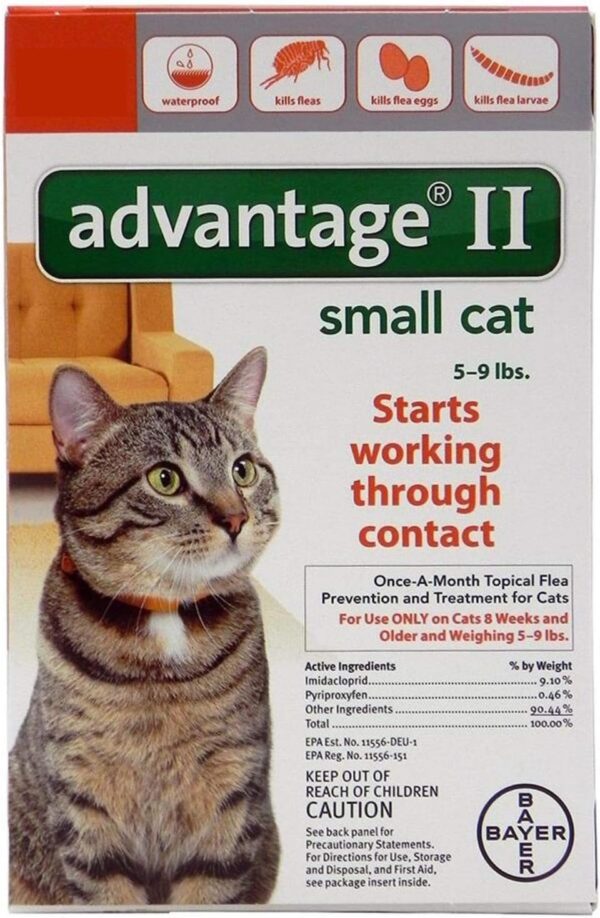 Advantage II for Small Cats 5-9 lbs by Bayer 12 Month Supply