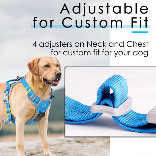 ThinkPet No Pull Harness Breathable Sport Harness with Handle-Dog Harnesses Reflective Adjustable for Medium Large Dogs,Back/Front Clip for Easy Control L Sky Blue - Image 5