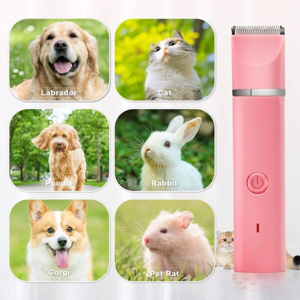 Dog Grooming Clippers Kit -Low Noise Pet Clippers -Rechargeable Cat Grooming-Cordless Quiet Pet Nail Grinder Small Dog Trimmer Puppies Paw,Puppy Face Shaver - Image 8