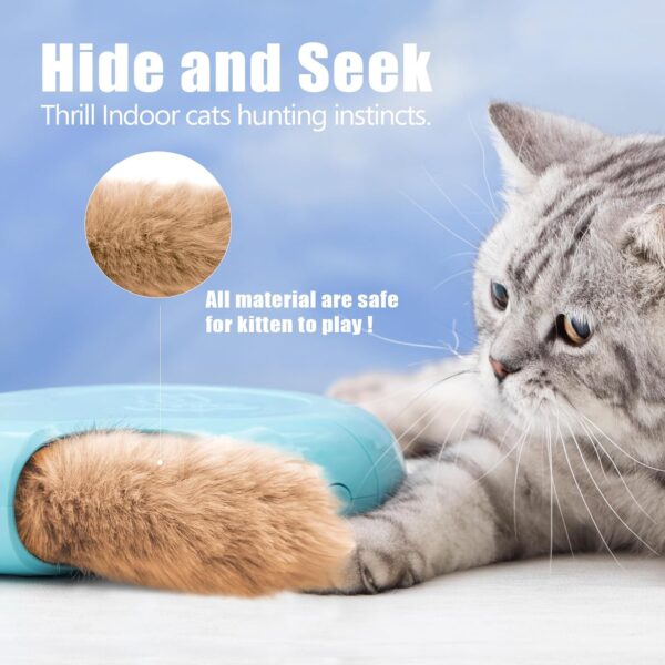 Migipaws Cat Toys,Interactive Fluffy Ball,Squeak Hide and Seek in a Mice Hole,Smart Kitten Teaser,Automatic Timer On Off, Plush Fur Tail Refill - Image 3