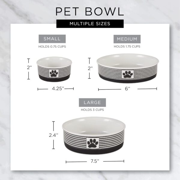 Bone Dry Paw & Patch Ceramic Pet Collection, Small Set, 4.25x2", Gray, 2 Piece - Image 11