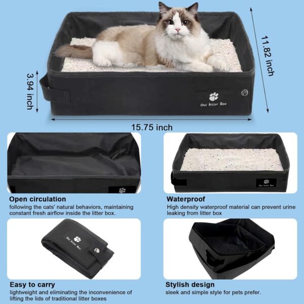 Soft-Sided Cat Carrier with Litter Box, Cat Travel Bag Kit, Airline Approved Pet Carrier Fit for Up to 20Lbs Small Medium Pets Cat Kitten Dog Puppy, Cat Essentials for Outdoor - Image 3