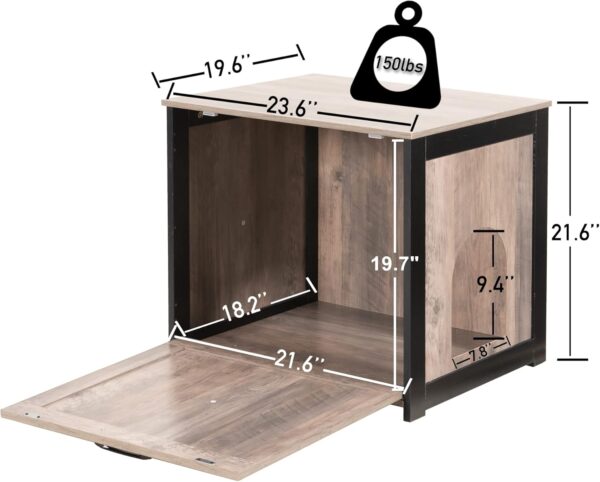 DWANTON Cat Litter Box Furniture Hidden, Cat Litter Box Enclosure, Reversible Entrance Can Be on Left or Right Side, Indoor Cat Box Cabinet, Wooden Cat Washroom, End Table, Nightstand - Image 4