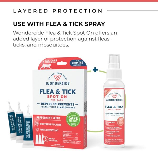 Wondercide - Flea and Tick Cat Spot On - Flea, Tick, and Mosquito Repellent, Prevention for Cats with Natural Essential Oils - Pet and Family Safe Up to 3 Months Protection - 3 Tubes of 0.03 oz - Image 5