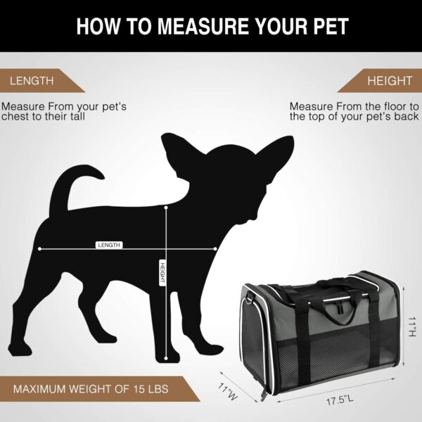 Airline Approved Pet Carriers,Soft Sided Collapsible Pet Travel Carrier for Medium Puppy and Cats Medium Brown - Image 2