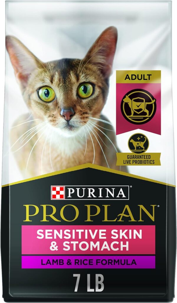 Purina Pro Plan Sensitive Skin and Stomach Cat Food, Lamb and Rice Formula - 7 lb. Bag