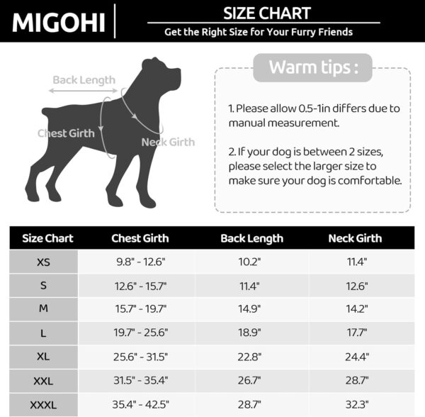 MIGOHI Reflective Dog Coat, Cold Weather Warm Dog Jacket, Waterproof Windproof Dog Winter Coat, Reversible Stormguard Dog Snow Jacket Snowsuit Fleece Lined Dog Vest for Small Medium Large Dogs - Image 6