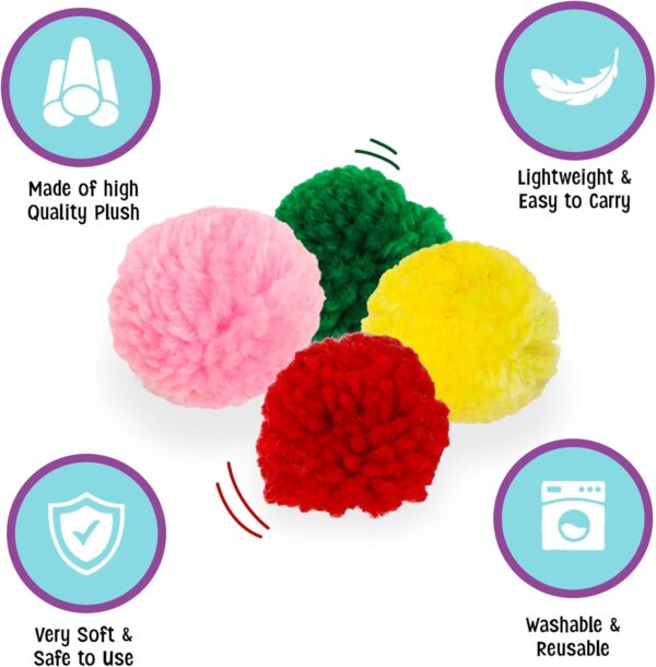 Ethical Wool Pom Poms with Catnip Cat Toy, 4-Pack - Image 5