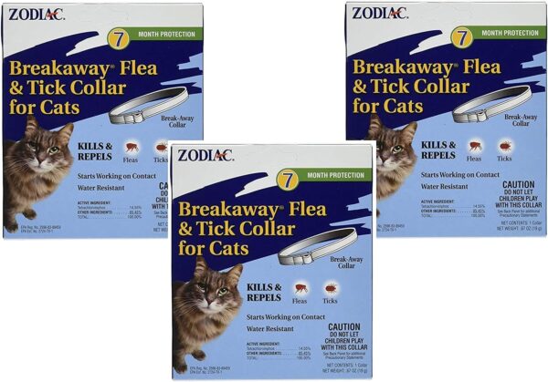 Zodiac Breakaway Flea & Tick Collar for Cats 7 Month Supply - Pack of 3