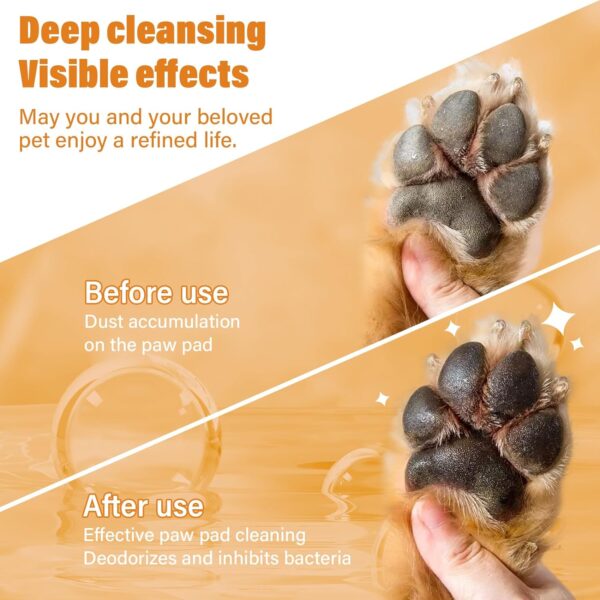 Paw Cleaner for Dogs and Cats,Magic Foam - Clean Paws No-rinse Foaming Cleanser-Dry Shampoo, Foot Cleaner Brush - with Rose Extract, Odor Control Wash - Good for Puppy - Image 5