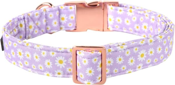 Lionet Paws Dog Collar, Comfortable Adjustable Cute Collar with Metal Buckle for Male Female Dogs Gift, Purple Daisy, Small, Neck 10-16 inches - Image 5