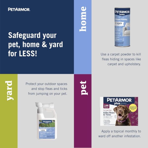 PetArmor Plus Flea & Tick Prevention for Cats Over 1.5 lbs (3 Doses) + PetArmor Home Carpet Spray and Yard Spray for Fleas & Ticks, Total Flea & Tick Prevention - Image 2