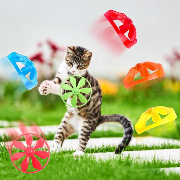 KIMOBER 17Pcs Cat Fetch Toy, Kitten Interactive Tracking Toys with 15Pcs Colorful Flying Propellers for Pets Cat Hunting Chasing Training Exercise - Image 5