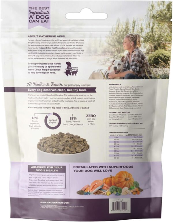 by Katherine Heigl- Superfood Complete, Air-Dried Adult Dog Food - High Protein, Zero Fillers, Superfood Nutrition (24 oz., Lamb & Venison) - Image 2