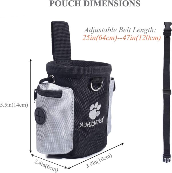 Dog Treat Bag, Puppy Training Pouch, 3 Cups Animal Walking Snack Container Best Hiking Toys Pack Dispenser Carries with Waistband, Black - Image 5