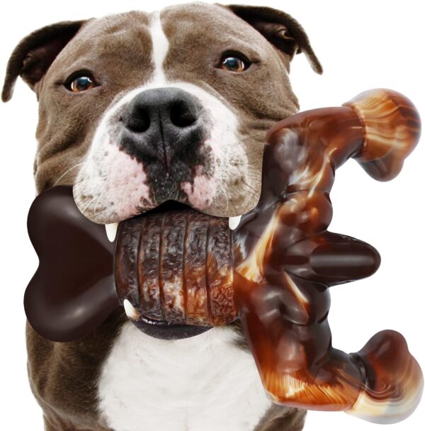 Dog Chew Toys for Aggressive Chewers Indestructible Dog Toys,Bacon Flavored,Tough Dog Bone Toys for Medium/Large breed Dogs, Best Extreme Chew Toys to Keep Them Busy