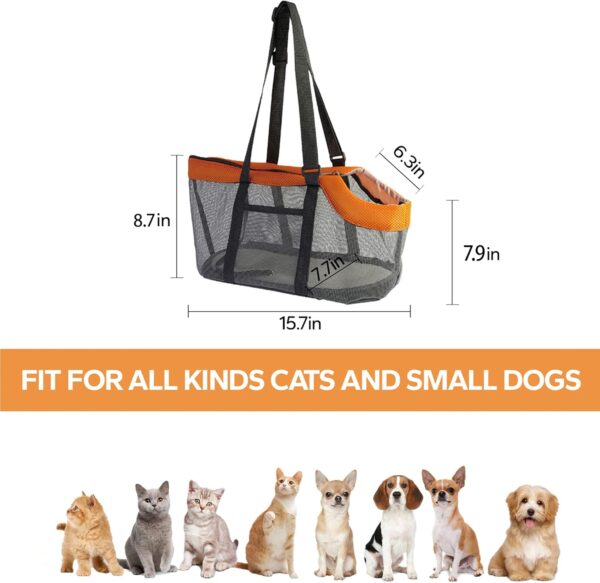 Pet Carrier Bag, Dog Purse, Cat Carrier Handbag with Breathable Mesh, Lightweight Panoramic Pet Bag for Small Dogs and Cats, Ideal Dog Travel Bag and Cat Transport Tote (15.7" x 7.9" x 8.7") - Image 2