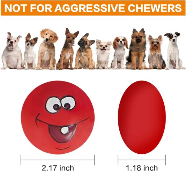 Dog Toy Squeaky Dog Toys Funny Face Chewing Latex Rubber Soft Fetch Play Interactive Dog Balls for Puppy Small Medium Pet Dog (6PCS) - Image 2